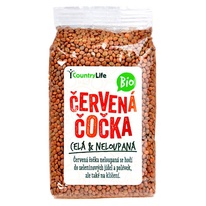 BIO Čočka červená celá 500 g COUNTRY LIFE